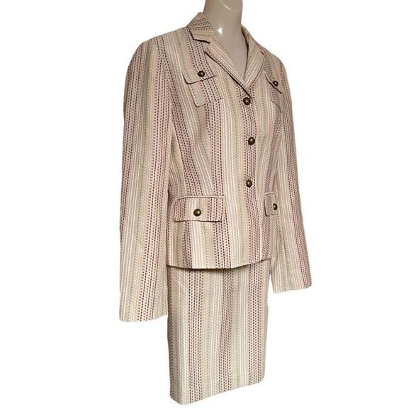 Vintage Harold’s Light Cotton Tweed Bold Button 2Pc Skirt Suit Set - Picture 5 of 16